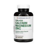 American Health, Chelated Calcium and Magnesium with Zinc, 250 Tablets