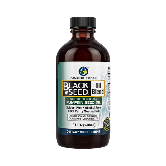 Amazing Herbs, Black Seed Oil Blend with Pumpkin Seed Oil, 8 Fl Oz
