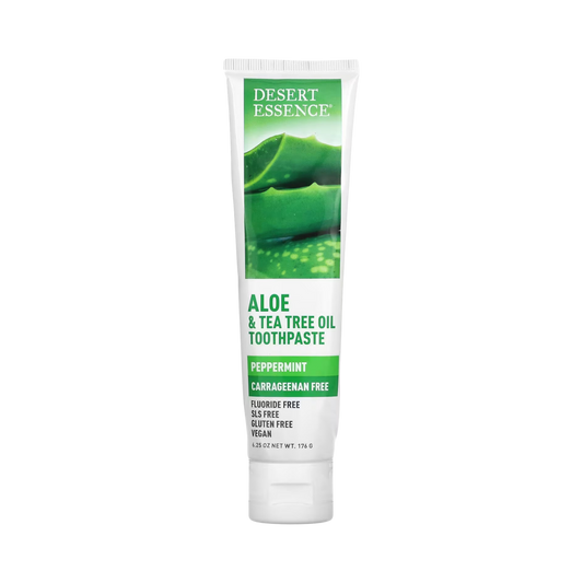 Desert Essence, Aloe & Tea Tree Oil Carrageenan Free Toothpaste, 6.25 Oz