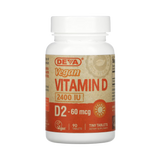 Deva, Vegan Vitamin D2, 60 mcg (2,400 IU), 90 Tablets