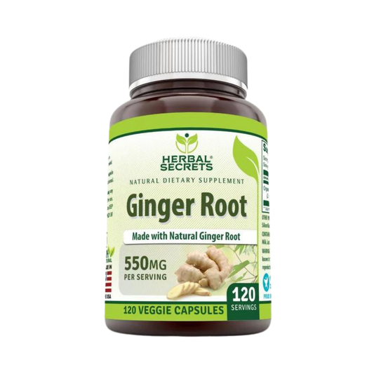 Herbal Secrets, Ginger Root Supplement, 550 Mg, 120 Capsules