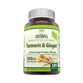 Herbal Secrets, Turmeric & Ginger, 500 Mg, 180 Veggie Capsules