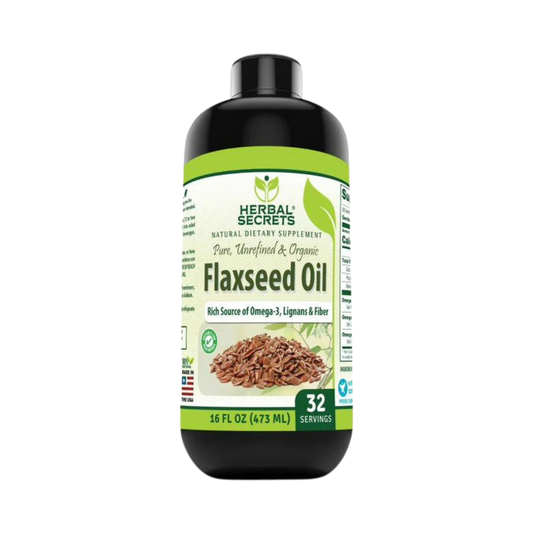 Herbals Secrets, USDA Certified Organic Flaxseed Oil, 16 Fl Oz