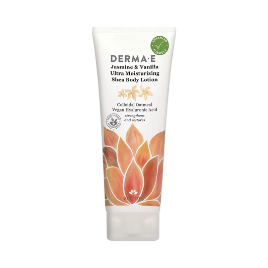 Derma E, Jasmine & Vanilla Ultra Moisturizing Shea Body Lotion, 8 Oz