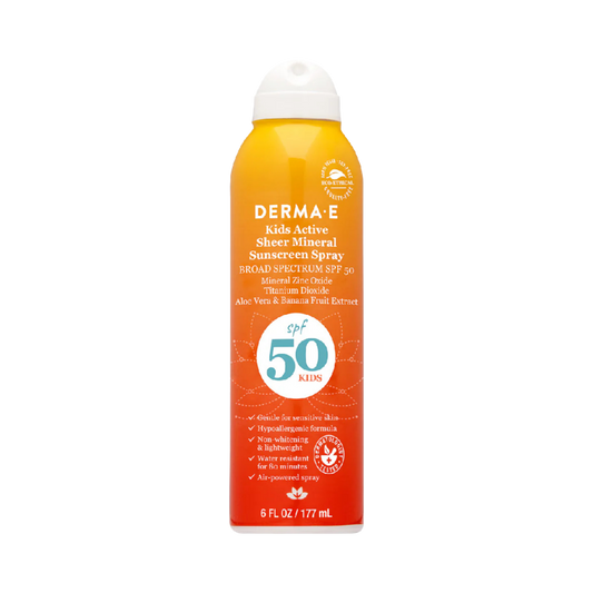 Derma E, Kids Active Sheer Mineral Sunscreen Spray SPF 50, 6 Fl Oz