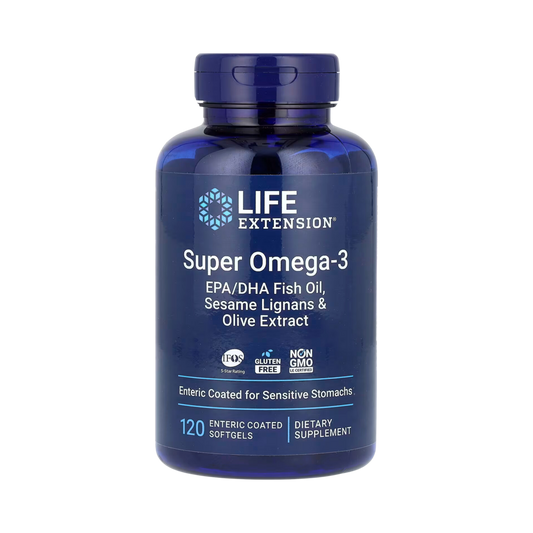 Life Extension, Super Omega-3 EPA/DHA Fish Oil, Sesame Lignans & Olive Extract, 120 Enteric Coated Softgels