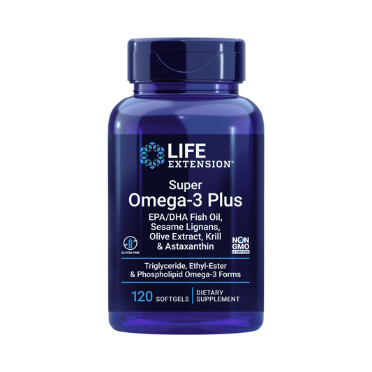 Life Extension - Super Omega-3 Plus EPA/DHA Fish Oil, Sesame Lignans, Olive Extract, Krill & Astaxanthin 120 Softgels