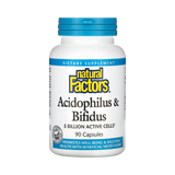 Natural Factors, Acidophilus & Bifidus, 5 Billion, 90 Capsules