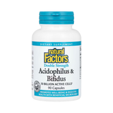 Natural Factors, Acidophilus & Bifidus, Double Strength, 10 Billion CFU, 90 Capsules