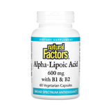 Natural Factors, Alpha-Lipoic Acid with B1 & B2, 600 Mg, 60 Vegetarian Capsules