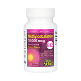 Natural Factors, B12 Methylcobalamin, Cherry, 10,000 mcg, 30 Chewable Tablets