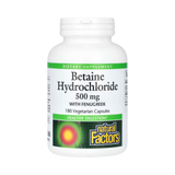 Natural Factors, Betaine Hydrochloride with Fenugreek, 500 Mg, 180 Vegetarian Capsules