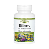 Natural Factors, Bilberry, 40 Mg, 60 Capsules