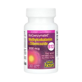 Natural Factors, BioCoenzymated, Methylcobalamin & Dibencozide, B12, 3,000 Mcg, 30 Chewable Tablets