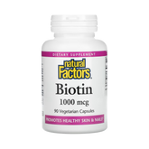 Natural Factors, Biotin, 1,000 Mcg, 90 Vegetarian Capsules