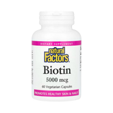 Natural Factors, Biotin, 5,000 Mcg, 60 Vegetarian Capsules