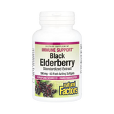 Natural Factors, Black Elderberry, 100 Mg, 60 Fast-Acting Softgels