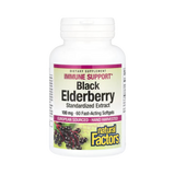 Natural Factors, Black Elderberry, 100 Mg, 60 Fast-Acting Softgels