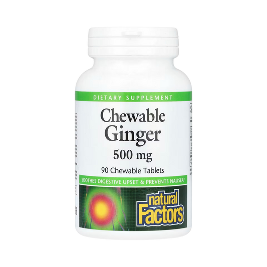 Natural Factors, Chewable Ginger, 500 Mg, 90 Chewable Tablets
