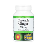 Natural Factors, Chewable Ginger, 500 Mg, 90 Chewable Tablets