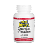 Natural Factors, Chromium & Vanadium, 125 Mcg, 90 Capsules