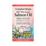 Natural Factors, Complete Omega, 100% Wild Alaskan Salmon Oil, 1,300 Mg, 180 Enteripure Softgels