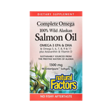 Natural Factors, Complete Omega, 100% Wild Alaskan Salmon Oil, 1,300 Mg, 90 Enteripure Softgels