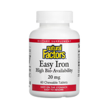 Natural Factors, Easy Iron, 20 Mg, 60 Chewable Tablets