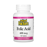 Natural Factors, Folic Acid, 400 Mcg, 90 Tablets