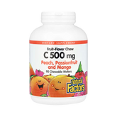 Natural Factors, Fruit-Flavor Chew Vitamin C, Peach, Passionfruit and Mango, 500 Mg, 90 Chewable Wafers