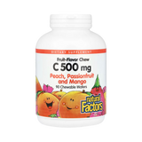 Natural Factors, Fruit-Flavor Chew Vitamin C, Peach, Passionfruit and Mango, 500 Mg, 90 Chewable Wafers