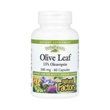 Natural Factors, HerbalFactors, Olive Leaf, 500 Mg, 60 Capsules