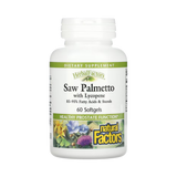 Natural Factors, HerbalFactors, Saw Palmetto with Lycopene, 60 Softgels
