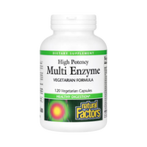 Natural Factors, High Potency, Multi Enzyme, 120 Vegetarian Capsules