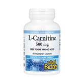 Natural Factors, L-Carnitine, 500 Mg, 60 Vegetarian Capsules