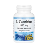 Natural Factors, L-Carnitine, 500 Mg, 60 Vegetarian Capsules
