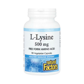 Natural Factors, L-Lysine, 500 Mg, 90 Vegetarian Capsules