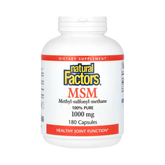 Natural Factors, MSM, Methyl-Sulfonyl-Methane, 1,000 Mg, 180 Capsules