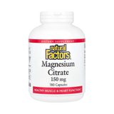 Natural Factors, Magnesium Citrate, 150 Mg, 180 Capsules