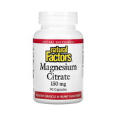 Natural Factors, Magnesium Citrate, 150 Mg, 90 Capsules