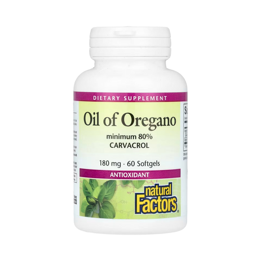 Natural Factors, Oil Of Oregano, 180 Mg, 60 Softgels