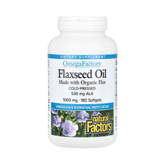 Natural Factors, OmegaFactors, Flaxseed Oil, 1,000 Mg, 180 Softgels