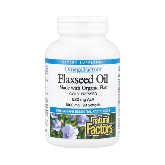 Natural Factors, OmegaFactors, Flaxseed Oil, 1,000 Mg, 90 Softgels