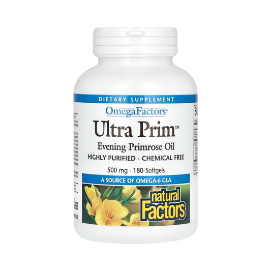 Natural Factors, OmegaFactors, Ultra Prim, Evening Primrose Oil, 500 Mg, 180 Softgels