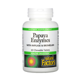 Natural Factors, Papaya Enzymes with Amylase & Bromelain, 60 Chewable Tablets