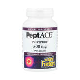 Natural Factors, PeptACE, Fish Peptides, 500 Mg, 90 Capsules