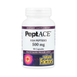 Natural Factors, PeptACE, Fish Peptides, 500 Mg, 90 Capsules