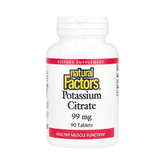 Natural Factors, Potassium Citrate, 99 Mg, 90 Tablets