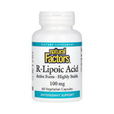 Natural Factors, R-Lipoic Acid, 100 Mg, 60 Vegetarian Capsules