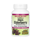 Natural Factors, Sambucus Black Elderberry, 100 Mg, 120 Fast-Acting Softgels